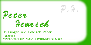 peter hemrich business card